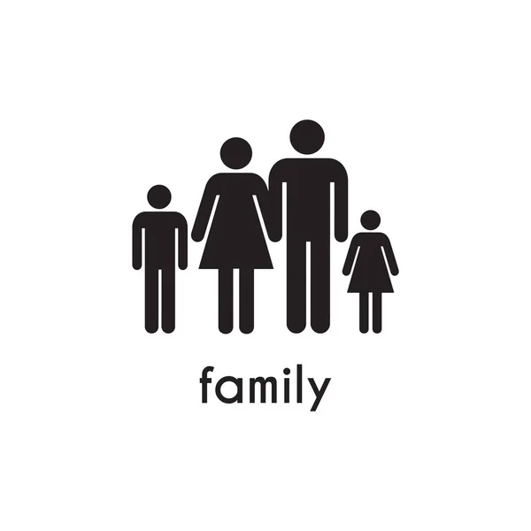 Glücklich Familie Vektor Symbol Logo Design Vorlage — Stockvektor