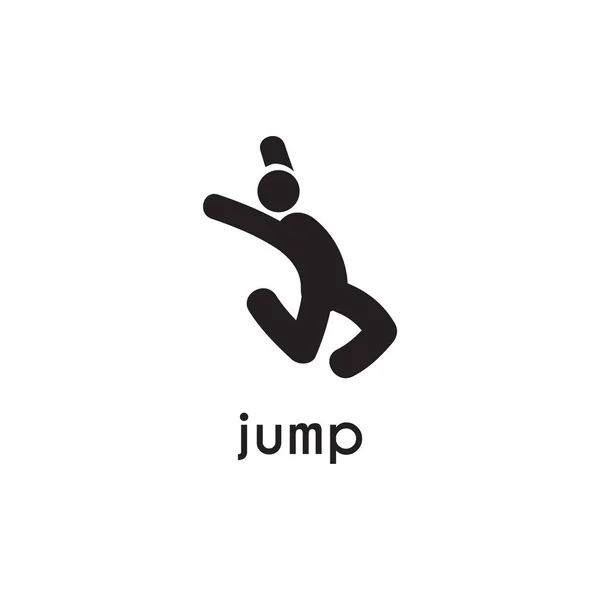 Menschen Springen Vektor Symbol Logo Design Vorlage — Stockvektor