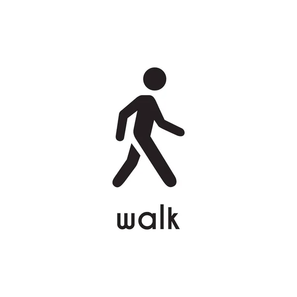 Personer Promenader Vektor Ikon Logotyp Design Mall — Stock vektor