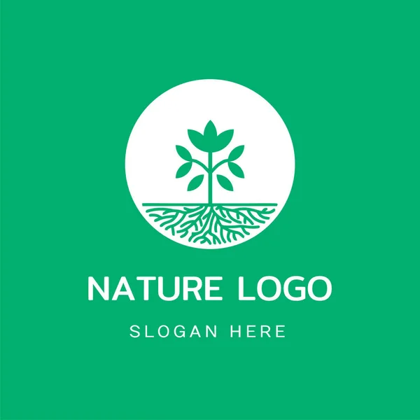 Tree Circle Vector Icon Logo — Stock Vector