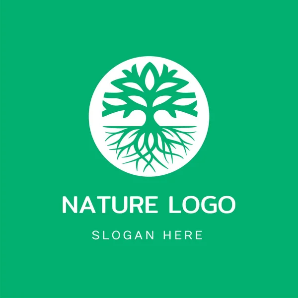 Tree Circle Vector Icon Logo — Stock Vector