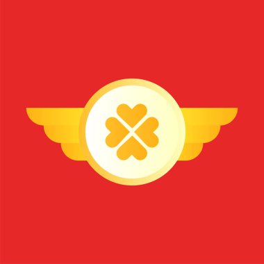 clover wings vector icon logo