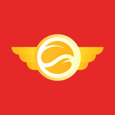 leaf wings vector icon logo