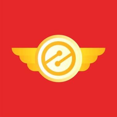 letter e wings vector icon logo