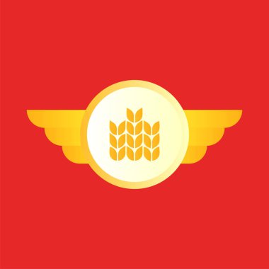 wheat wings vector icon logo