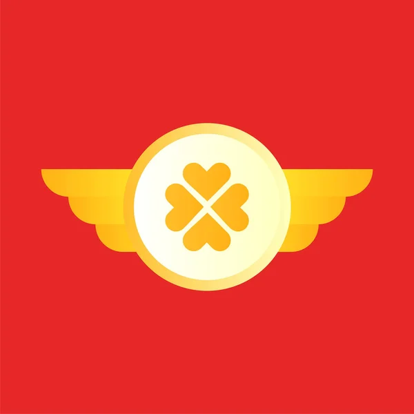Clover Wings Vector Icon Logo — Stockvector