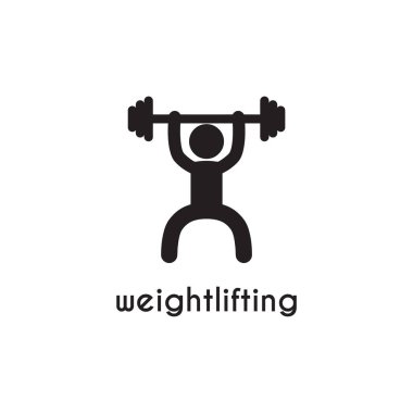 Basit siyah insanlar halter vektör simgesi logosu