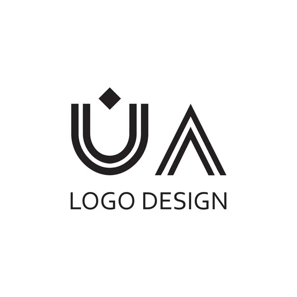 ロゴデザインテンプレートのための創造的な手紙Ua Monogram — ストックベクタ