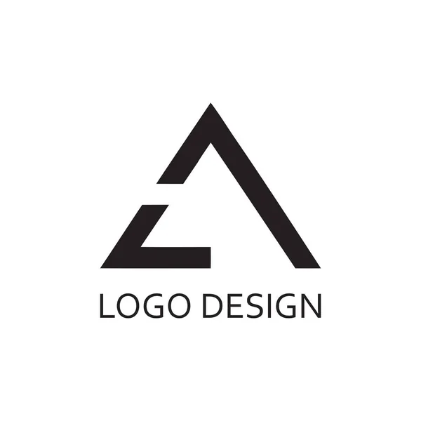 Mínimo Triángulo Vector Icono Logotipo — Vector de stock