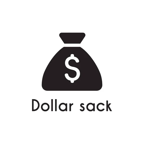 Basit siyah dolar çuval ikonu tasarım şablonu