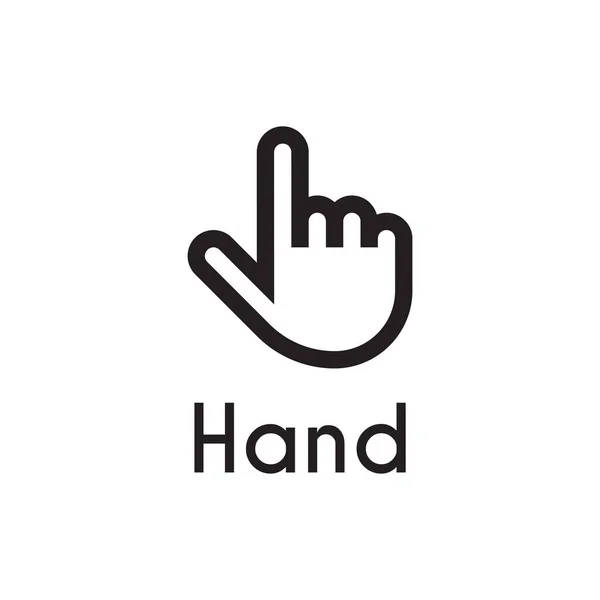 Eenvoudige Zwarte Hand Omtrek Stijl Pictogram Ontwerp — Stockvector