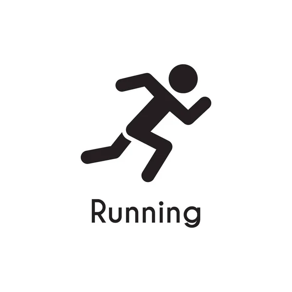 Black Running Person Icon Design — Stock Vector