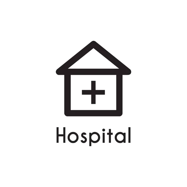 Eenvoudige Zwarte Ziekenhuis Ontwerp Stijl Pictogram Ontwerp — Stockvector