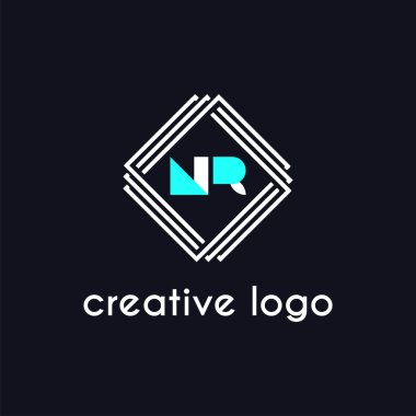 Logo şirketi tasarımı için yaratıcı harf nr