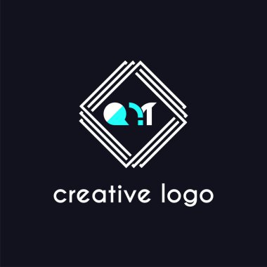 Logo şirketi tasarımı için yaratıcı harf qm