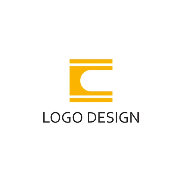 Letra Simple Para Diseño Compañía Del Logotipo — Vector de stock