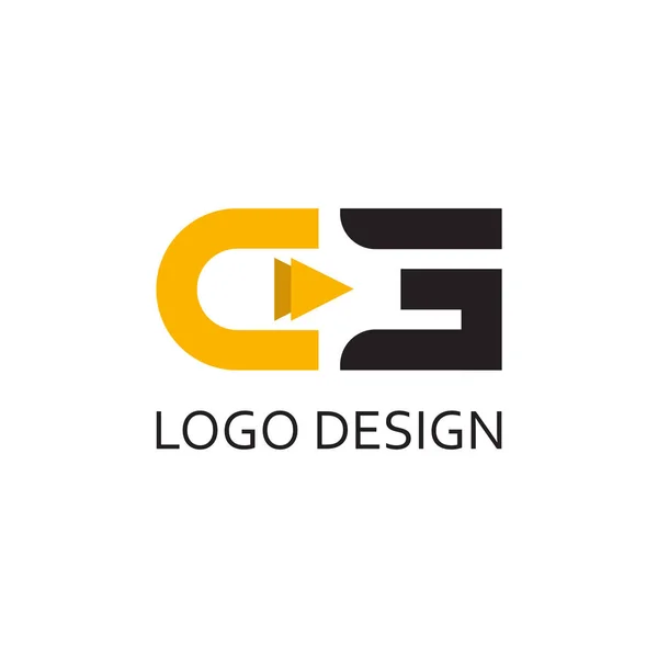 Απλό Γράμμα Για Σχεδιασμό Εταιρείας Λογότυπου — Διανυσματικό Αρχείο