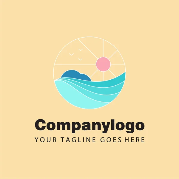 simple blue ocean for logo company