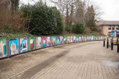 Brüksel Belçika - 01.31.2021 Sokak Sanatı, çok renkli duvar resimleri. Yüksek kalite fotoğraf