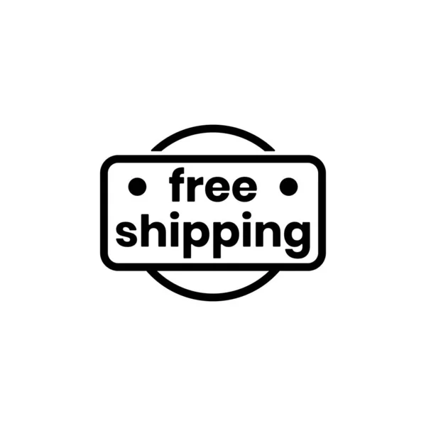 Free Shipping Vector Illustration Label Icon Template Free Delivery One — Stock Vector