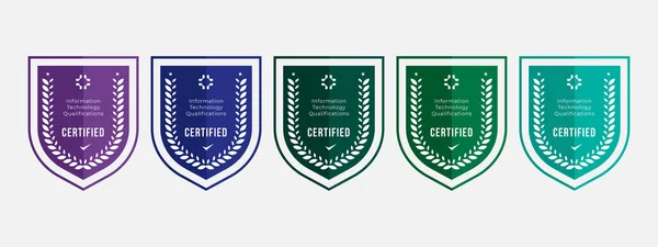 Zertifiziertes Logo Abzeichen Schild Design Für Unternehmen Ausbildung Abzeichen Zertifikate — Stockvektor