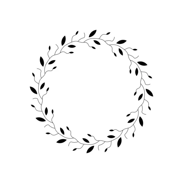 Abstrait Cadre Fleur Motif Rond Sur Fond Noir Blanc Illustration — Image vectorielle