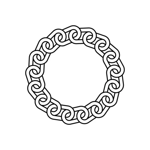 Kreiskette Mit Linienvektorhintergrund Kette Runder Rahmen Auf Weißem Hintergrund — Stockvektor