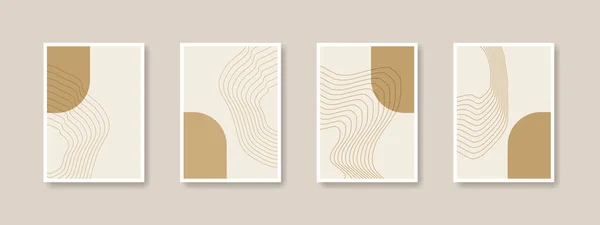 Абстрактные Современные Плакаты Середины Века Геометрическими Рисунками Дизайн Обоев Фона — стоковый вектор