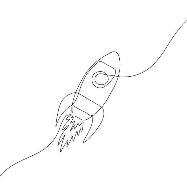 Ракета Ручная Иллюстрация Линейное Искусство — стоковый вектор