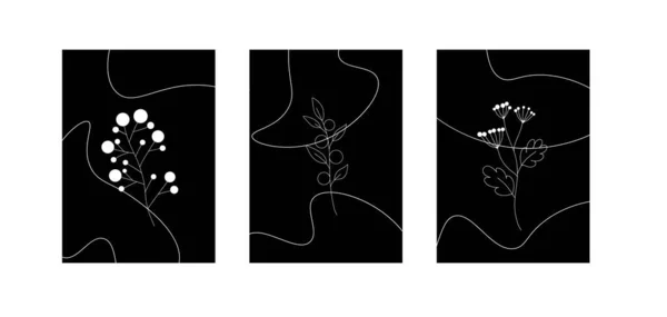   Soyut modern el minimalist poster çizer. Siyah arkaplan