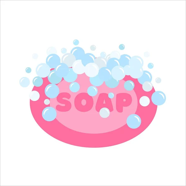 白色背景上隔热的泡沫肥皂条 — 图库矢量图片