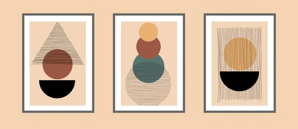  Soyut estetik minimalist sanatsal el kompozisyonu seti
