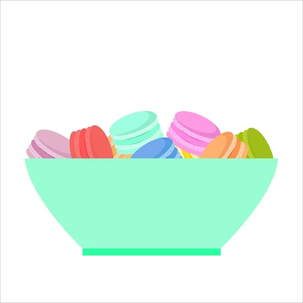 Multicolored Macarons Dessert Sweets Vector Illustration — Stock Vector
