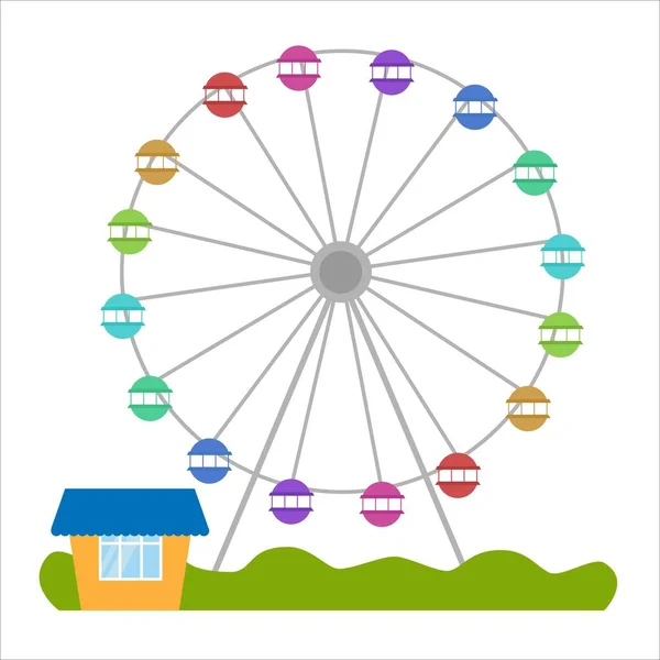  Dönme dolap. Lunapark. vektör illüstrasyonu
