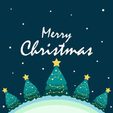 Mutlu noel afişleri ve noel karikatürü çizimleri. Arkaplan, tebrik kartı, kartpostal ve satış afişi için sancak vektör illüstrasyonu.