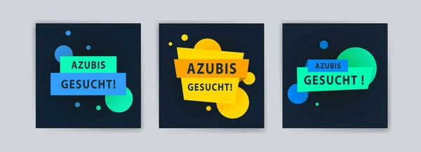 Azubis Gesucht Vektorové Bannery Pro Pozadí Blahopřání Reklamy Sociálních Sítích — Stockový vektor