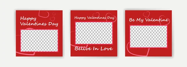 Social Media Post Template Valentines Day Card Template Valentines Day — Stockvektor