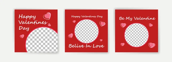 Social Media Post Template Valentines Day Card Template Valentines Day — Stockvektor