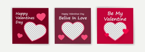 Social Media Post Template Valentines Day Card Template Valentines Day — Stockvektor