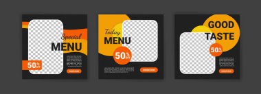 Gıda sosyal medya posta kartı koleksiyonu şablonu