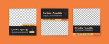 Ramazan ayı tanıtım satışı için sosyal medya şablonu.