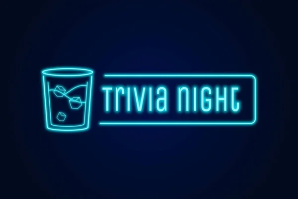 Trivia Noite Aviso Néon Bordo Vetor Para Banners Cartões Anúncios Ilustrações De Stock Royalty-Free