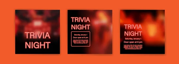 Trivia Night Vektorový Plakát Šablona Příspěvku Sociálních Médií — Stockový vektor