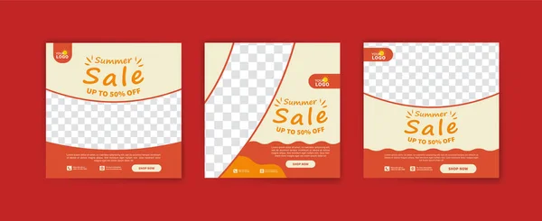 Summer Sale Social Media Post Template Vector Banners Posters Social — 스톡 벡터