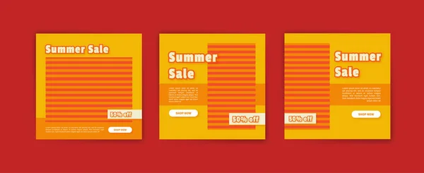 Summer Sale Social Media Post Template Vector Banners Posters Social — стоковый вектор