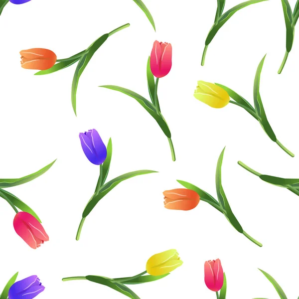 Tulipány jednoduchý vzor 4-01 — Stockový vektor