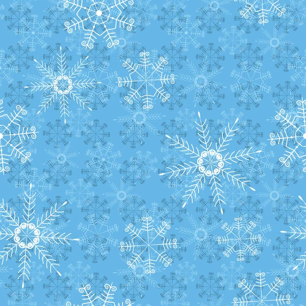 Patrón Simple Sin Costuras Abstracto Con Copos Nieve Blancos Textura — Archivo Imágenes Vectoriales