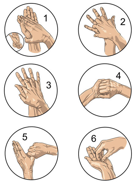 instruction washing hands care healthy