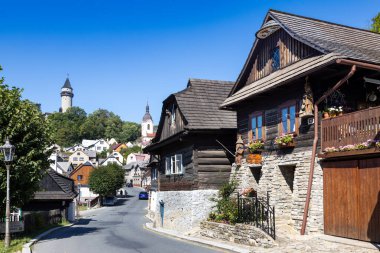 Geleneksel mimari ve şato Stramberk, Moravya, Çek Cumhuriyeti