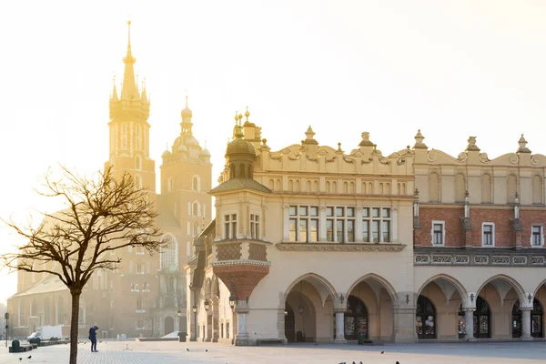 Tuchhalle Und Marienkirche Auf Dem Hauptplatz Krakau Unesco Polen — Stockfoto